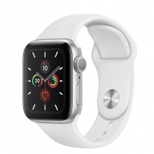 Apple/苹果 Apple Watch Series5；银色铝金属表壳；白色运动型表带-S/M和M/L