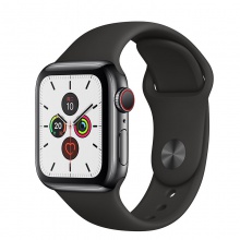 Apple/苹果 Apple Watch Series5；深空黑色不锈钢表壳；黑色运动型表带-S/M和M/L