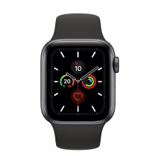 Apple/苹果 Apple Watch Series5；深空灰色铝金属表壳；黑色运动型表带-S/M和M/L