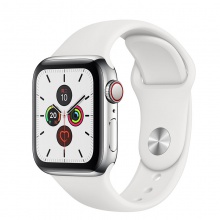Apple/苹果 Apple Watch Series 5；不锈钢表壳；白色运动型表带-S/M和M/L