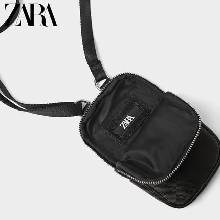 ZARA 新款 黑色手机套腰包斜挎包 13915520040