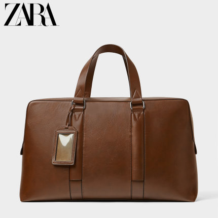 ZARA 新款 男包 皮革色手提保龄球包旅行健身包 13100520105