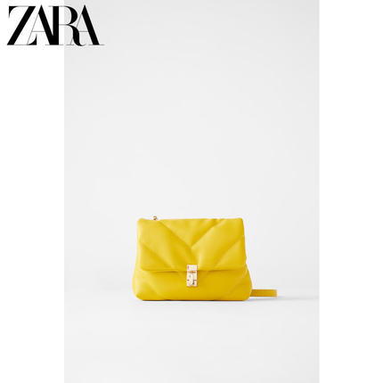 ZARA新款 女包 黄色绗缝迷你单肩斜挎背包 16640004090