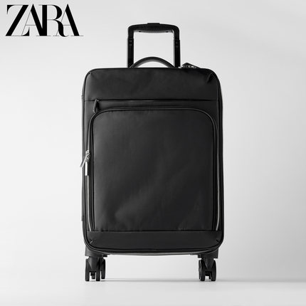 ZARA 新款 女包 黑色尼龙登机手提箱行李箱 18101004040