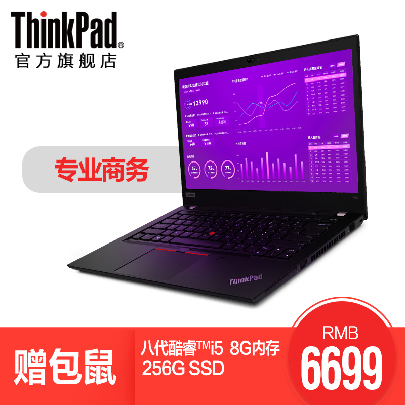 ThinkPad T490 20N2001ACD 英特尔酷睿i5 14英寸纯固态高端商务办公笔记本电脑联想