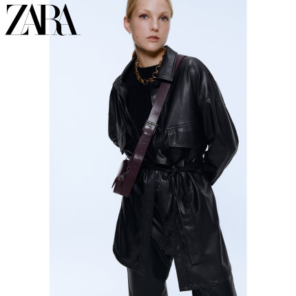 ZARA 新款 TRF 女装 皮革效果衬衫外套 07901213800