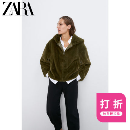 ZARA 新款 女装 人造皮草效果外套 06318221533