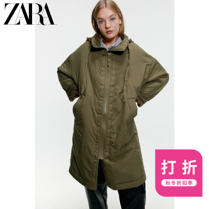 ZARA 新款 女装 连帽棉服大衣外套 08073232505