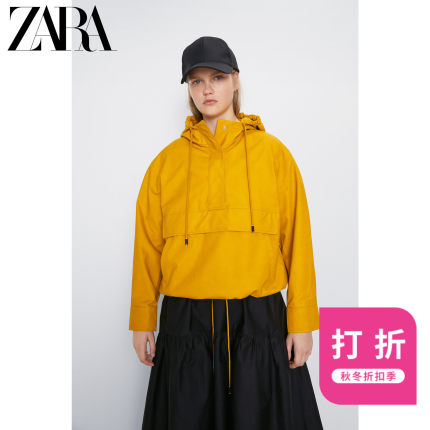 ZARA 新款 女装 系带可调连帽仿皮外套 03046824305