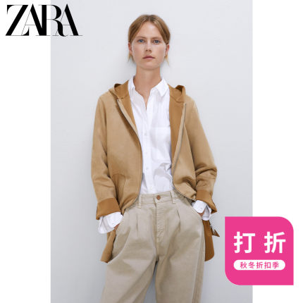 ZARA 新款 女装 绒面质感效果大衣外套 04968221704