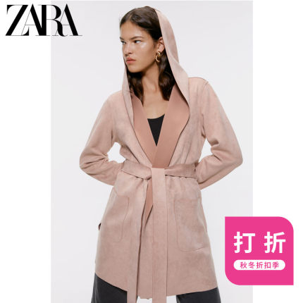 ZARA新款 女装 绒面质感效果风衣外套 03046240942