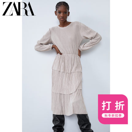 ZARA 新款 TRF 女装 叠层装饰小打褶连衣裙 01131826706