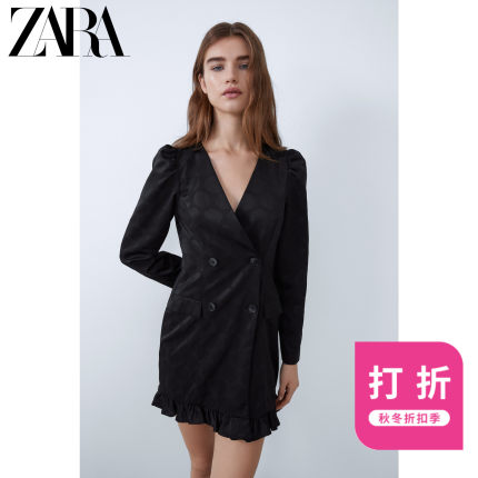 ZARA 新款 TRF 女装 提花连衣裙 07385321800