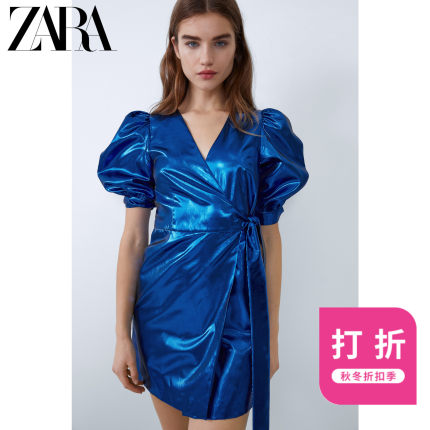 ZARA 新款 TRF 女装 金属系连衣裙 08549231420