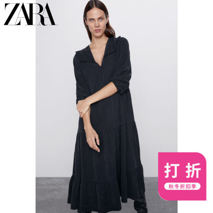 ZARA 新款 女装 叠层装饰迷笛连衣裙 08566255807