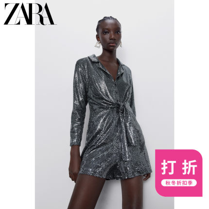 ZARA 新款 女装 亮光西装外套式连体裤 00387196808