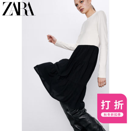 ZARA 新款 女装 叠层装饰连衣裙 00264458070