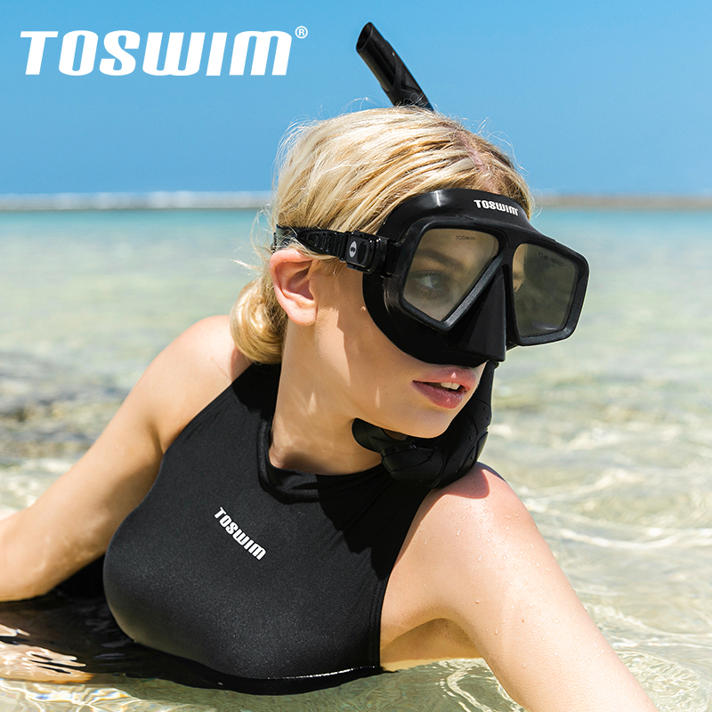 TOSWIM浮潜面镜潜水眼镜装备护鼻防呛水游泳面罩自由潜面镜用品