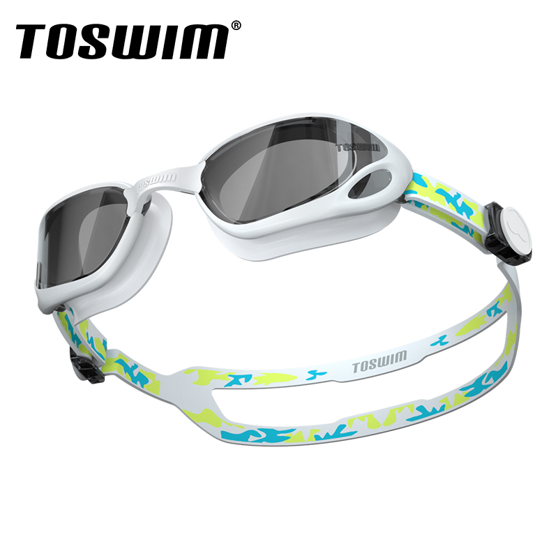TOSWIM男女青少年大框镀膜泳镜高清防水防雾舒适儿童游泳眼镜装备