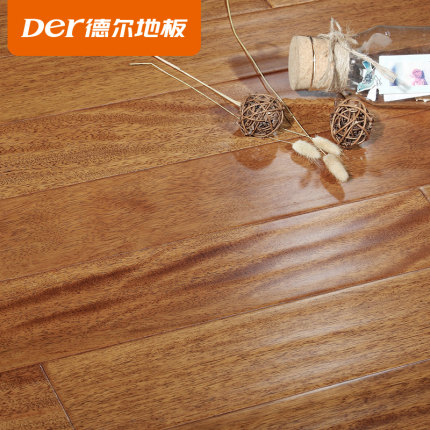 德尔地板 活性原木地热地板18mm 树种番龙眼 手刮工艺 纯实木地板