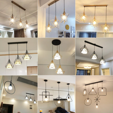 餐厅灯吊灯现代简约创意个性三头北欧风格咖啡厅吧台吊灯饭厅灯具