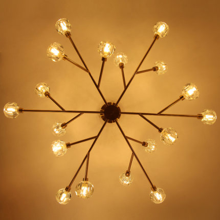 北欧灯具客厅创意个性金色水晶大气餐厅卧室后现代轻奢分子吊灯