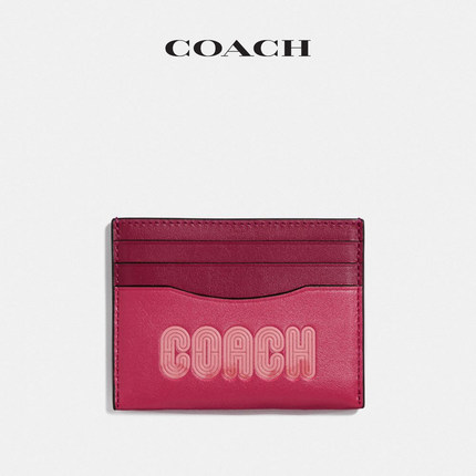 COACH/蔻驰 女士新品经典标志印花卡袋卡包 粉色