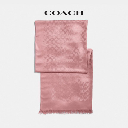COACH/蔻驰 女士经典标志金属光泽披肩 纯粉色