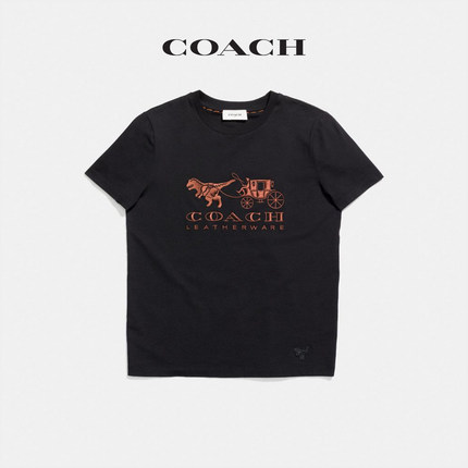 COACH/蔻驰新品女士恐龙马车图案T恤
