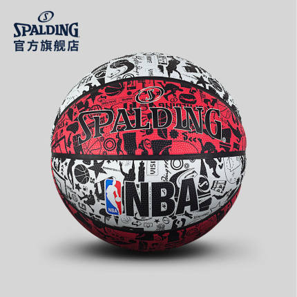 SPALDING官方旗舰店 NBA涂鸦系列 橡胶室外篮球83-574Y