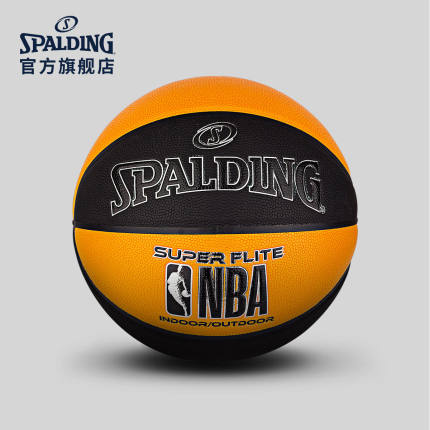 SPALDING官方旗舰店SUPER FLITE黄/橘室内室外PU篮球7号球76-348Y