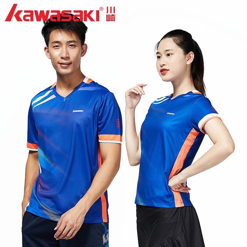 川崎专业羽毛球服男女款运动短袖T恤透气吸汗速干上衣ST-T1010