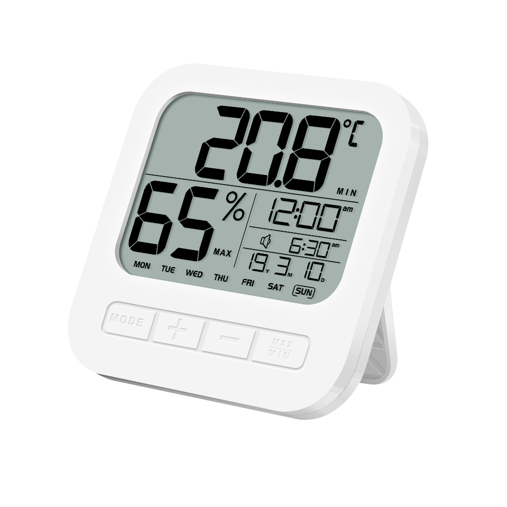 多功能电子温湿度计测温计家用电子数显温度表闹钟学生用婴儿童房