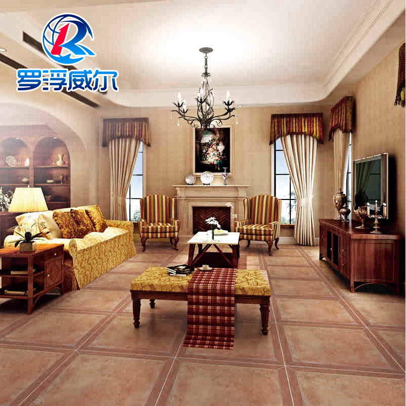 罗浮威尔美式瓷砖仿木纹砖地砖 欧式客厅卧室仿古砖地板砖500*500