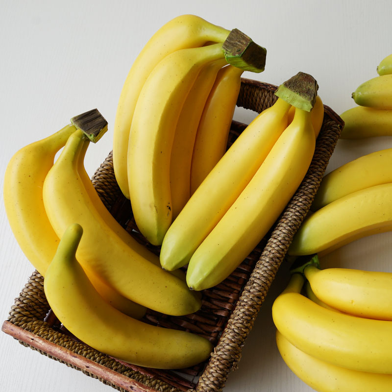 高仿真加重3头5头香蕉串摆放模型 软头 Lmdec橱窗装挂饰水果蔬菜