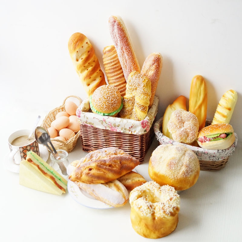 lmdec高仿真面包模型食物道具 仿真食品模型法式长条假软蛋糕装饰