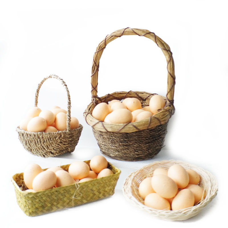 Lmdec仿真模型装饰品 假鸡蛋搭篮子套装 厨房橱柜仿真水果蔬菜