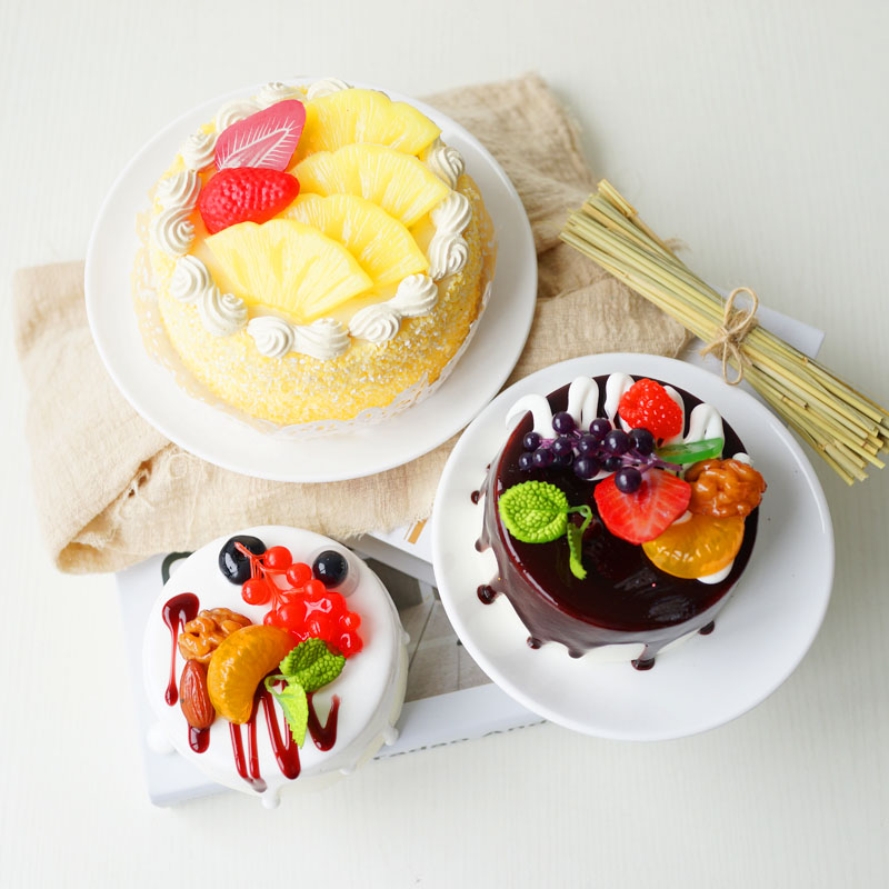 生日水果切片蛋糕模型仿真蛋糕 Lmdec欧式新款假蛋糕橱窗摆设样品